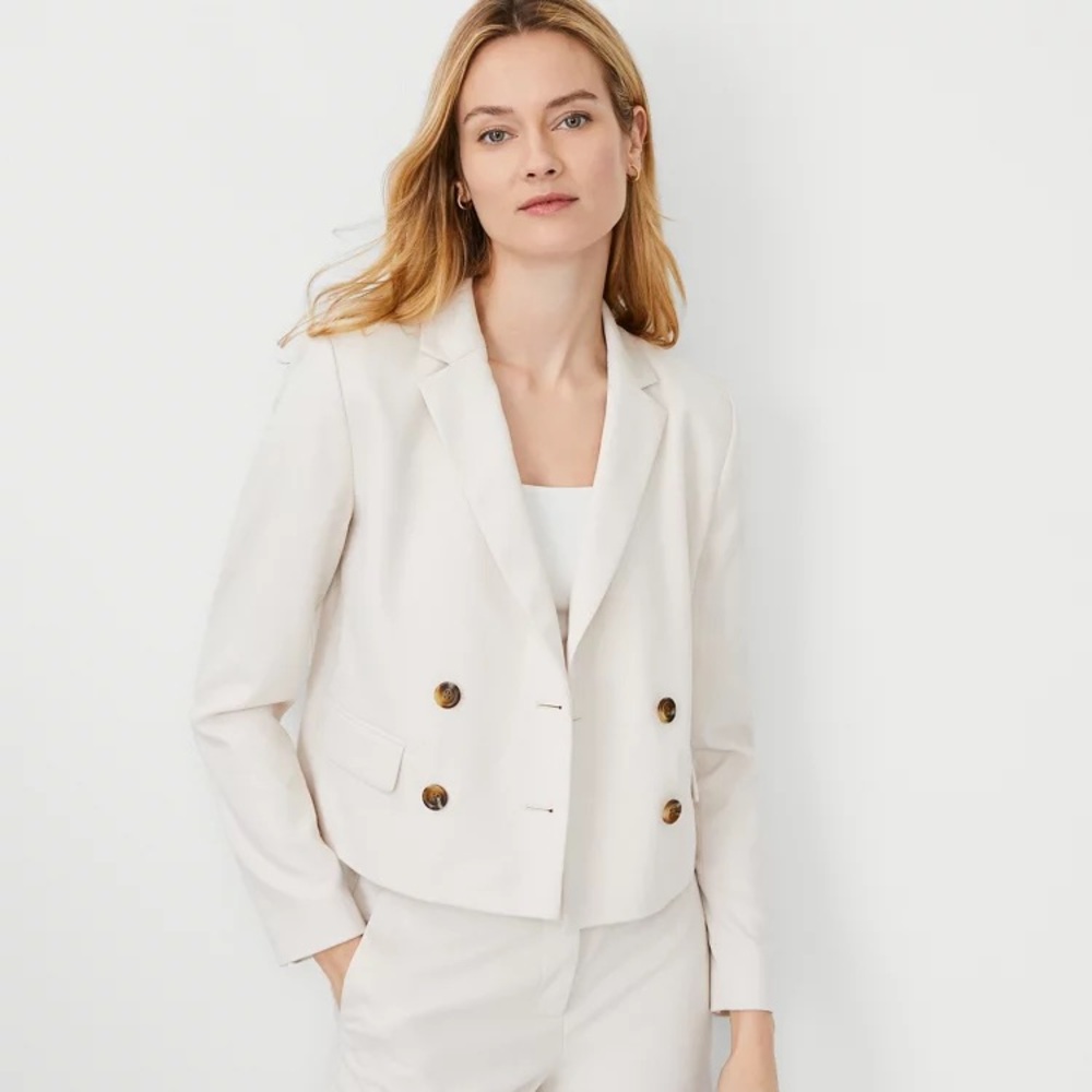 NWT Ann Taylor Cropped Double Breasted Jacket